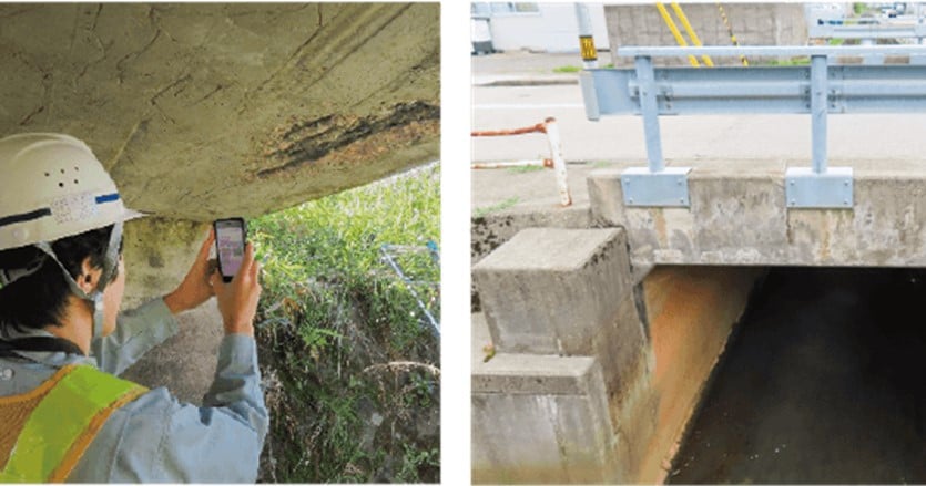 AIによる橋梁点検手法で、費用・労力を軽減し、診断結果のバラつきも解消する。