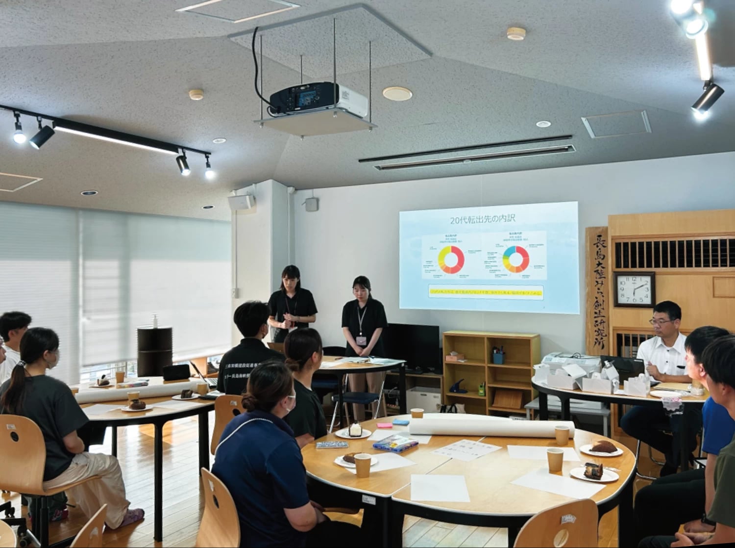 ▲Uターンした先輩たちが次期奨学生について考えるワークショップを実施。
