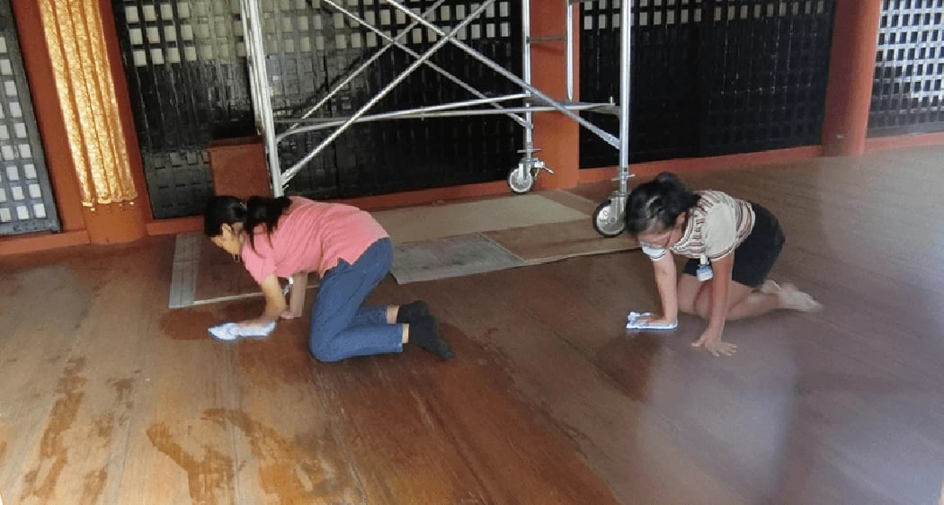 ▲現地見学会では清掃体験をすることもあるという。