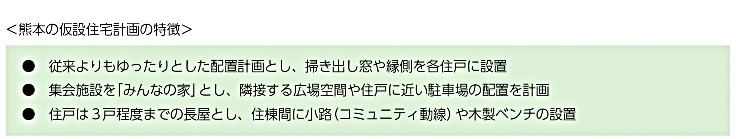 熊本県の仮設住宅の特徴